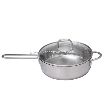Doméstico SUS304 wok de alta qualidade com tampa de vidro